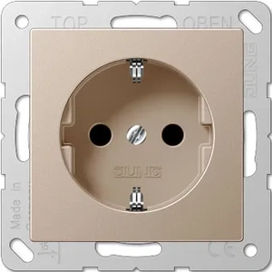 Изображение Розетка с заземлением и шторками 16А 250В A Flow шампань A1520KICH Jung