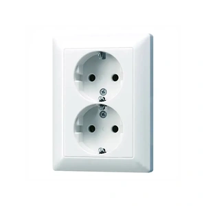 Изображение Розетка двойная с заземлением литая EcoProfi Standart белая AS5020UWW Jung