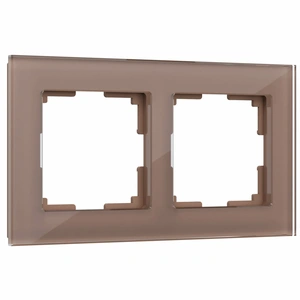 Изображение Рамка на 2 поста (латте, стекло) W0021142