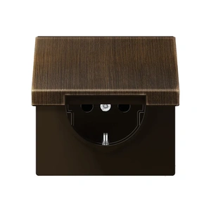 Изображение Розетка с заземлением и крышкой 16А 250В LS 990 античная латунь ME1520KLAT Jung