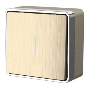 Изображение Выключатель одноклавишный с подсветкой Gallant (шампань рифленый) W5010110