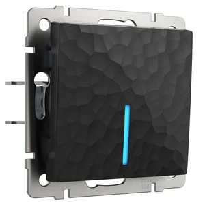 Изображение Выключатель одноклавишный с подсветкой (черный) W1210108