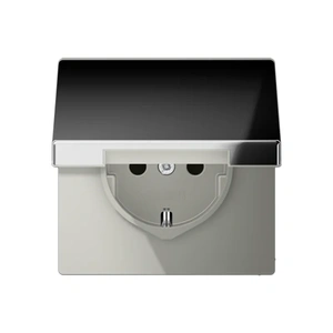 Изображение Розетка с заземлением и крышкой 16А 250В LS 990 хром GCR1520KL Jung