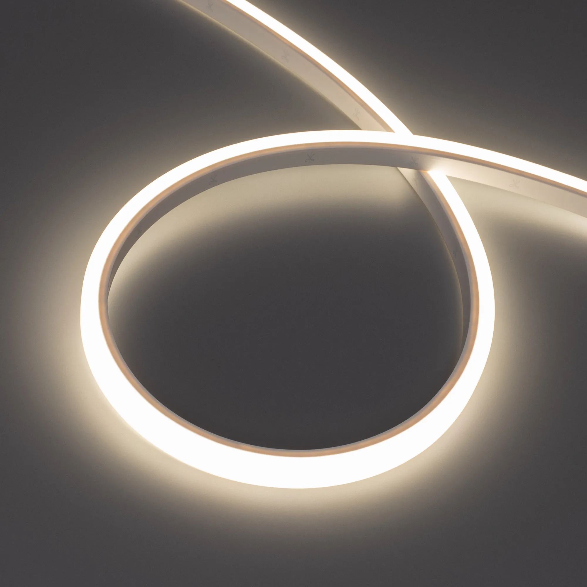 Лента герметичная WAVE-TOP-PU-A144-10x10mm 24V Warm3500 (5 W/m, IP68, 1m, wire x1) (Arlight, Вывод боковой, 3 года) - Изображение
